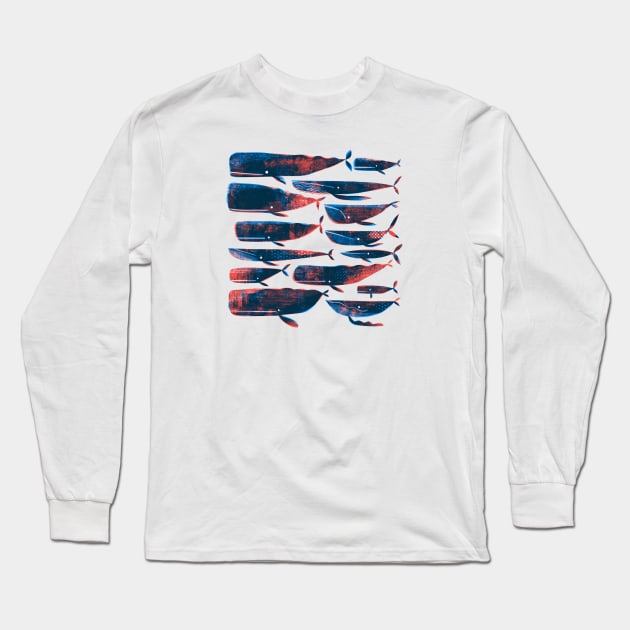 Printed whales Long Sleeve T-Shirt by Gareth Lucas